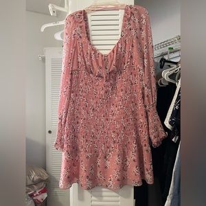 Floral Long Sleeve Midi Dress